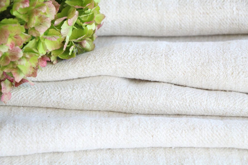 antique plain linen roll 4.7y sewing upholstery UP 635 - Image 4