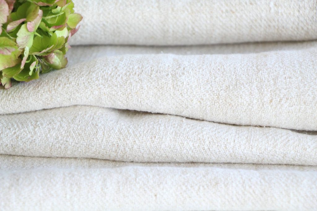 antique plain linen roll 4.7y sewing upholstery UP 635 - Image 5