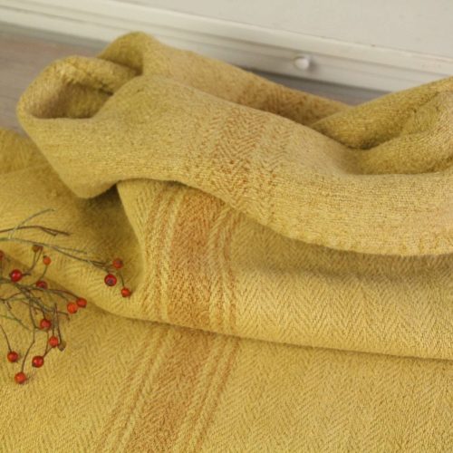 Special Spice-Edition, antiker Leinen-Getreidesack, handgefärbt senffarben, L 069