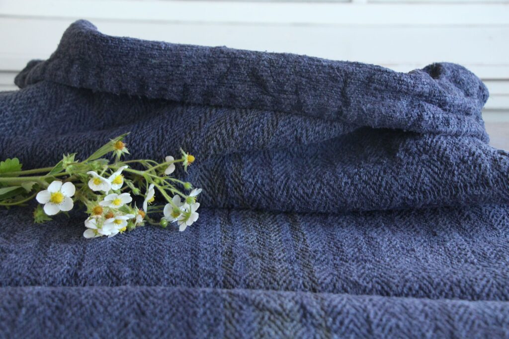 dyed antique linen grain sack, Cottage core, upholstery fabric, durable, L 525 - Image 7