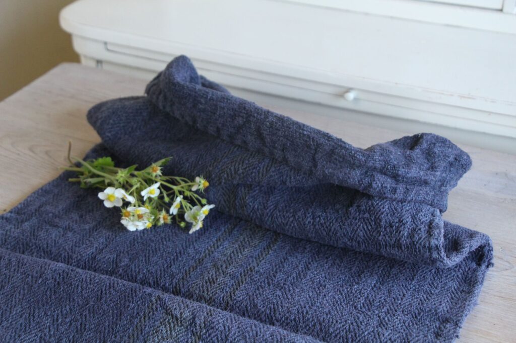 dyed antique linen grain sack, Cottage core, upholstery fabric, durable, L 525