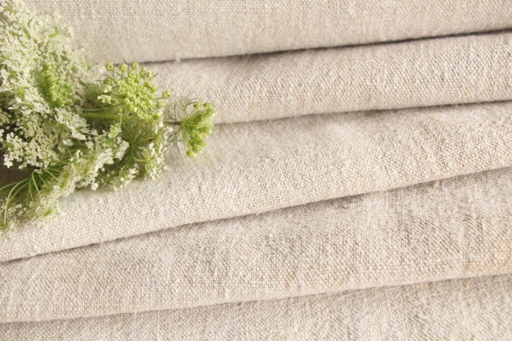 antique linen fabric, 17.74 y, natural fabric, wedding fabric, durabel, Z 119 - Image 6