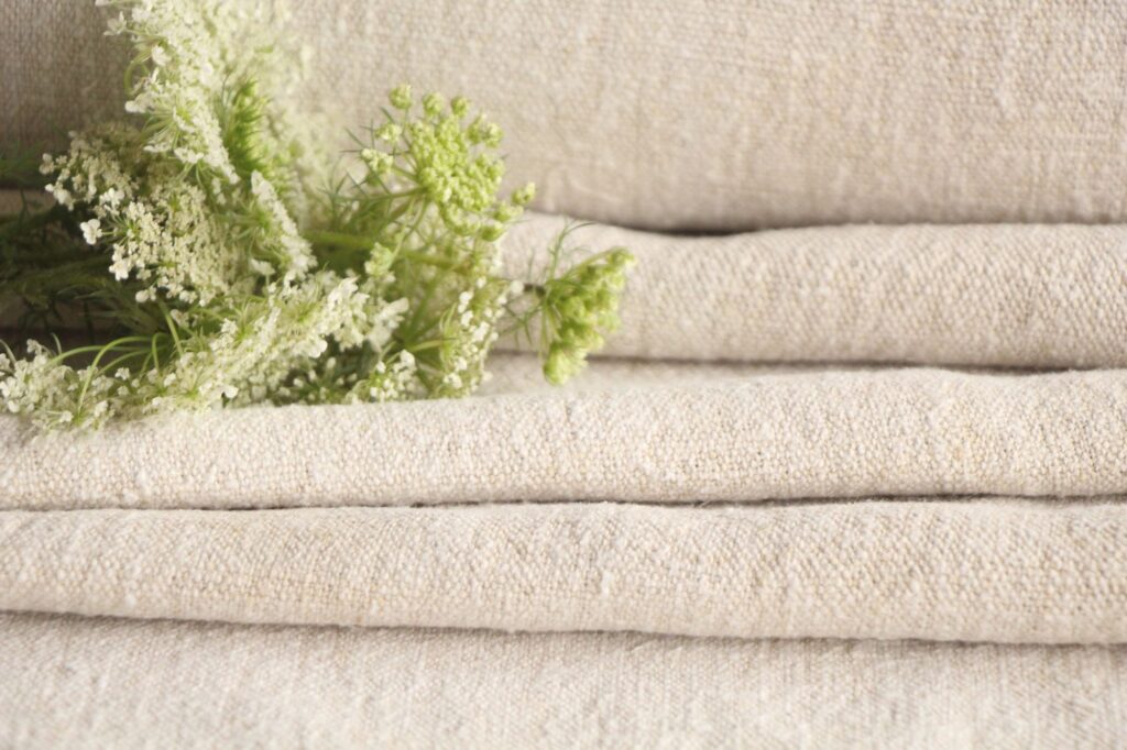 antique linen fabric, 17.74 y, natural fabric, wedding fabric, durabel, Z 119 - Image 8
