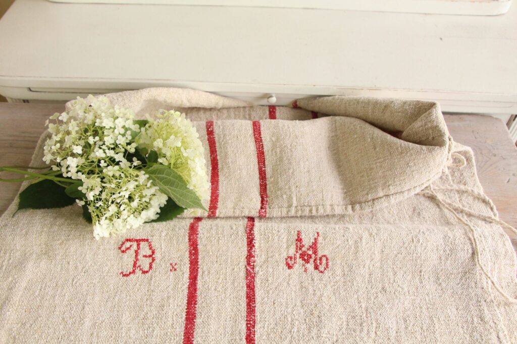 antique linen grainsack, handmade, table cloth, durable, L 678 - Image 4