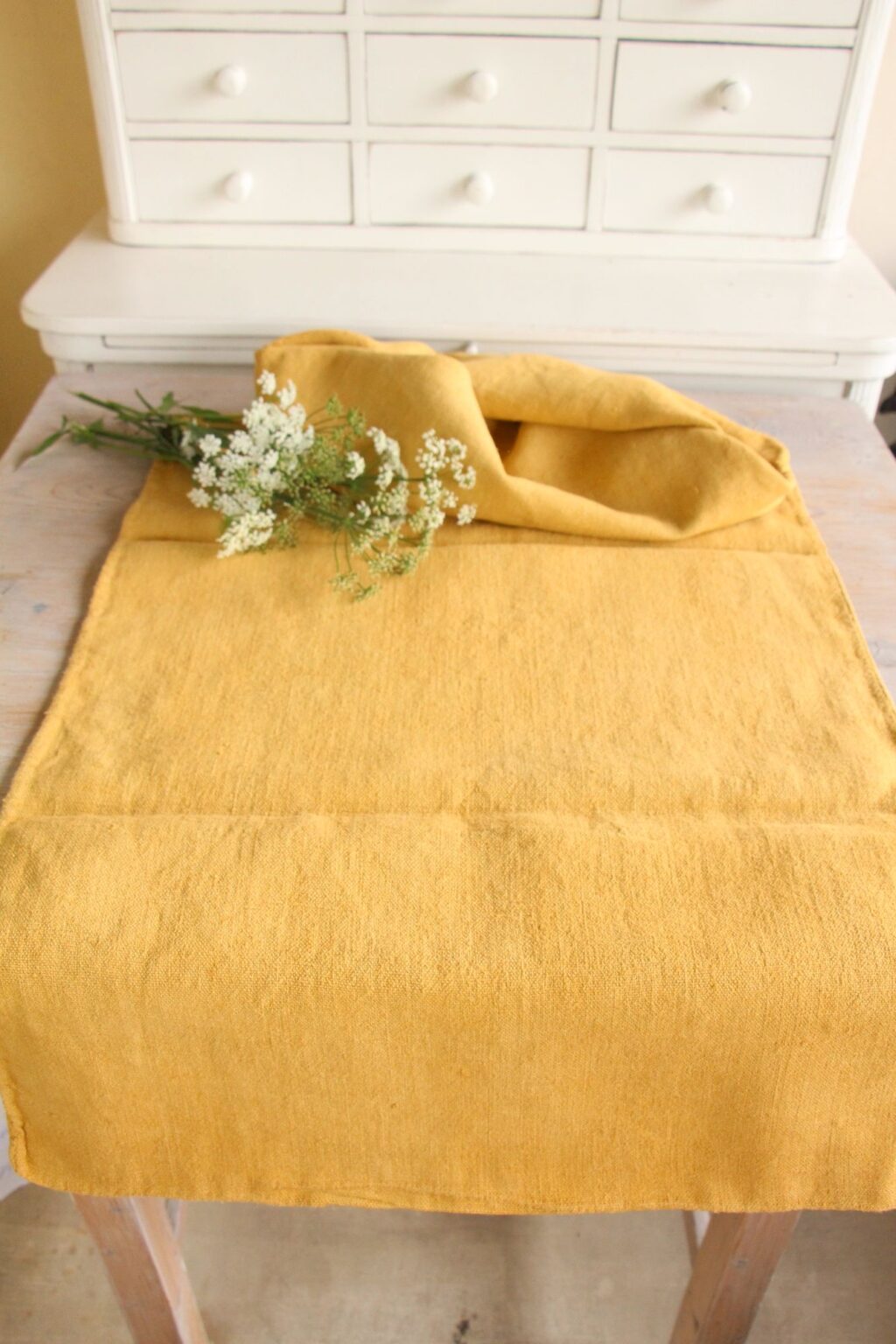 dyed antique linen grain sack, wedding decor, table cloth, durable L 620 - Image 2