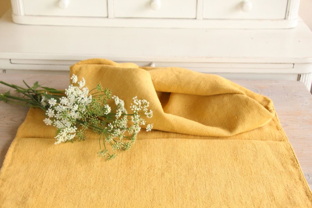 dyed antique linen grain sack, wedding decor, table cloth, durable L 620 - Image 3