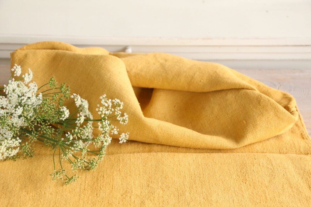 dyed antique linen grain sack, wedding decor, table cloth, durable L 620