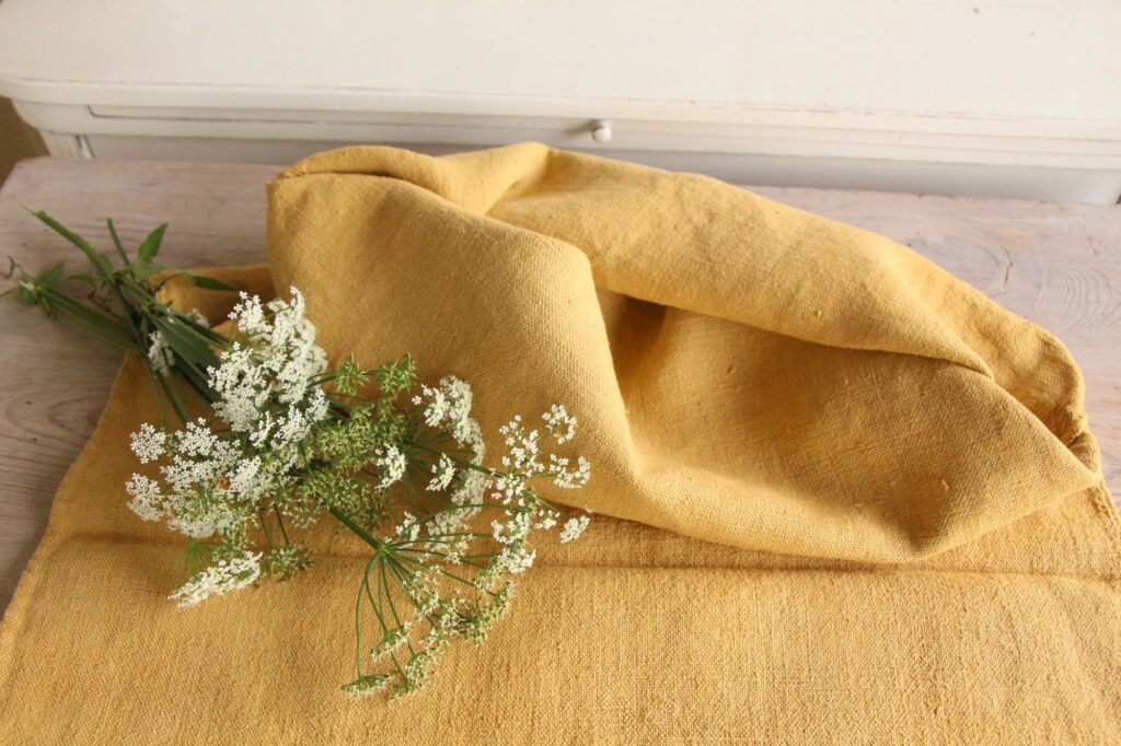 dyed antique linen grain sack, wedding decor, table cloth, durable L 620 - Image 4