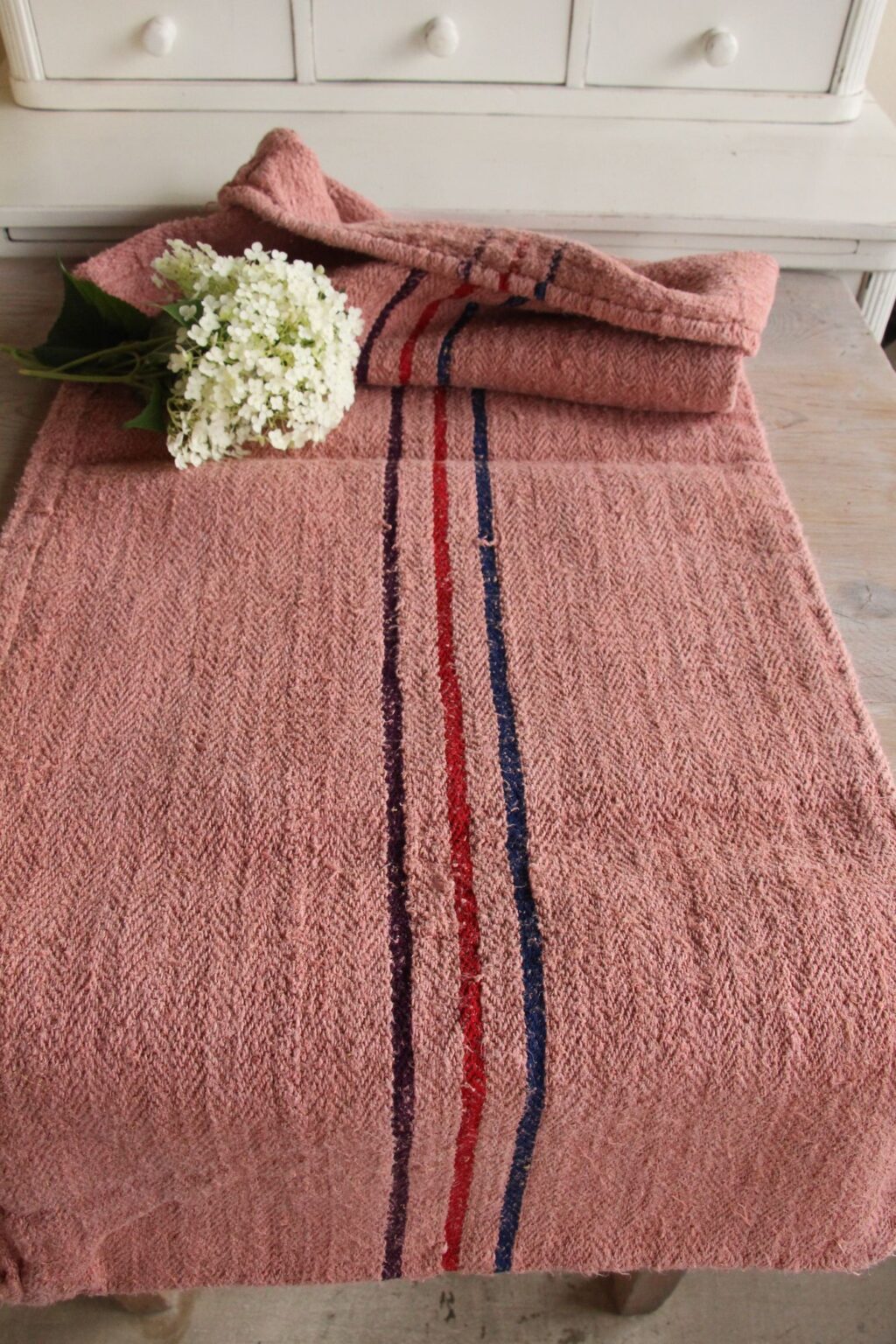 dyed antique linen grain sack, wabi sabi fabric, pillow fabric, durable L 655 - Image 2