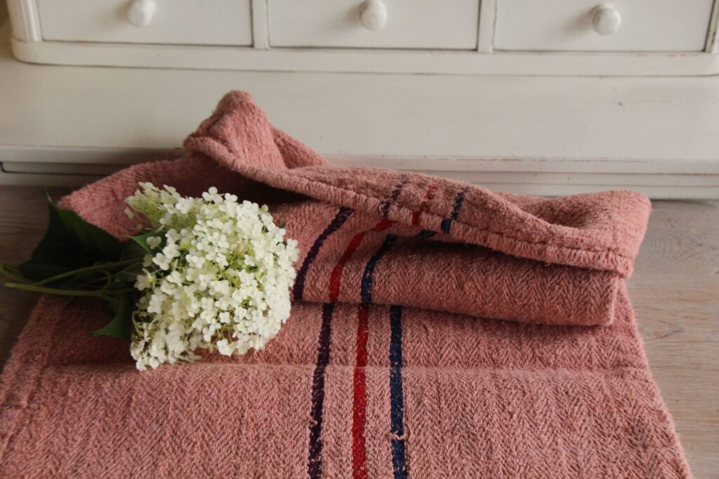 dyed antique linen grain sack, wabi sabi fabric, pillow fabric, durable L 655 - Image 3