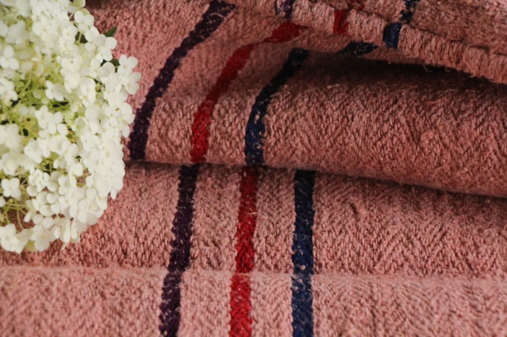 dyed antique linen grain sack, wabi sabi fabric, pillow fabric, durable L 655 - Image 10