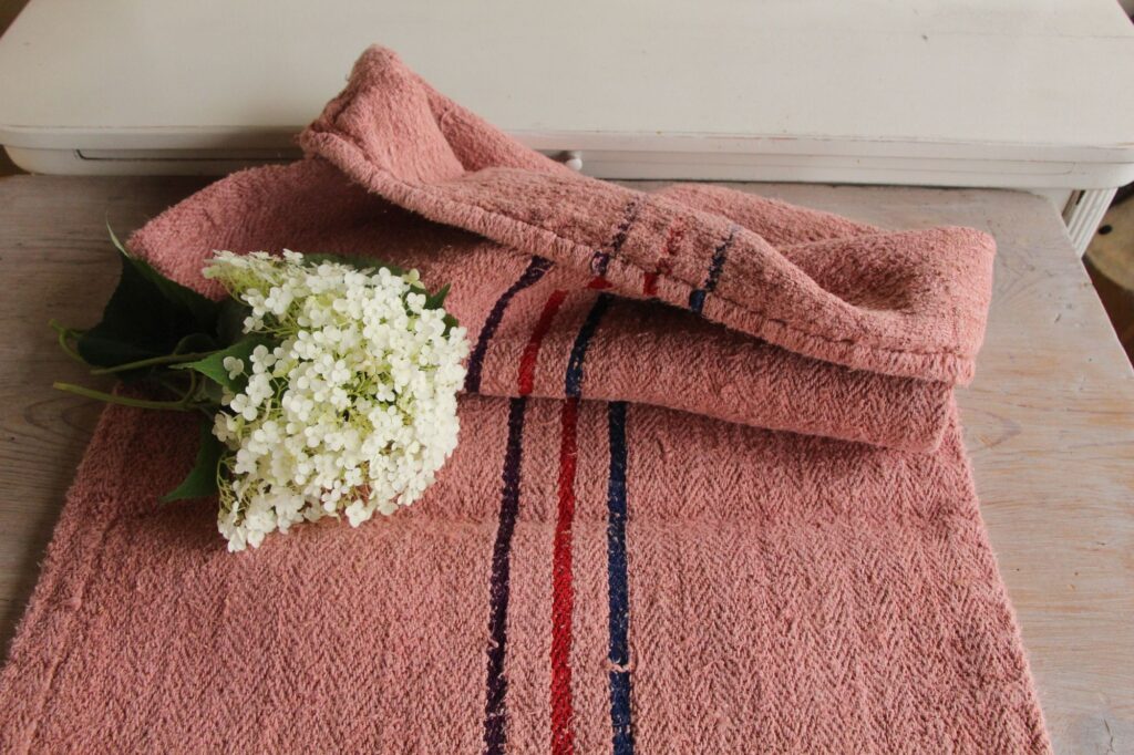 dyed antique linen grain sack, wabi sabi fabric, pillow fabric, durable L 655 - Image 5