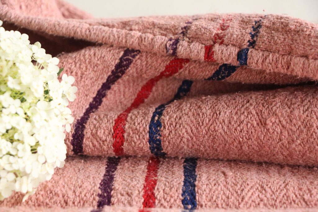 dyed antique linen grain sack, wabi sabi fabric, pillow fabric, durable L 655 - Image 9