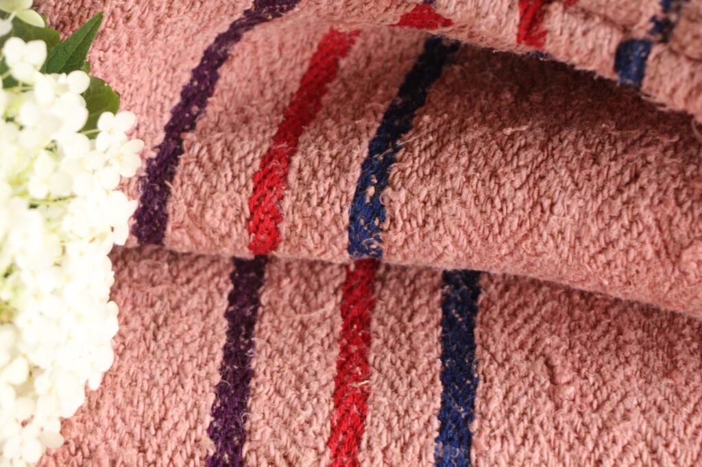 dyed antique linen grain sack, wabi sabi fabric, pillow fabric, durable L 655 - Image 8