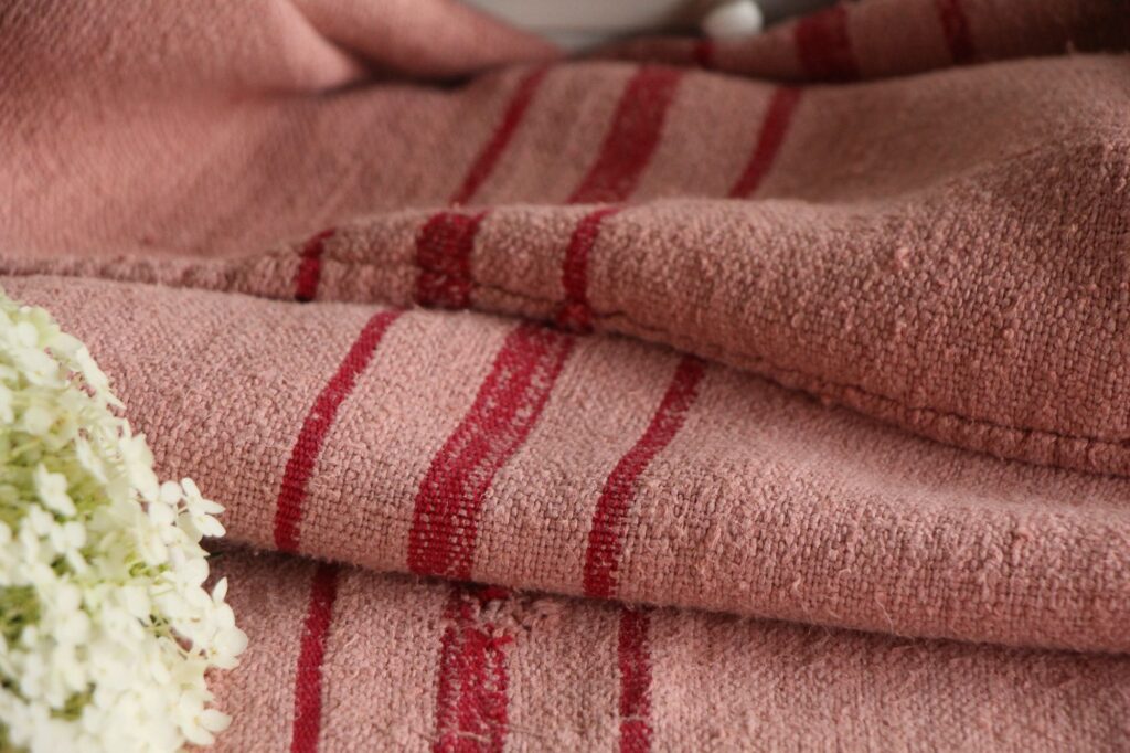 dyed antique linen grain sack, wabi sabi fabric, pillow fabric, durable L 656 - Image 5