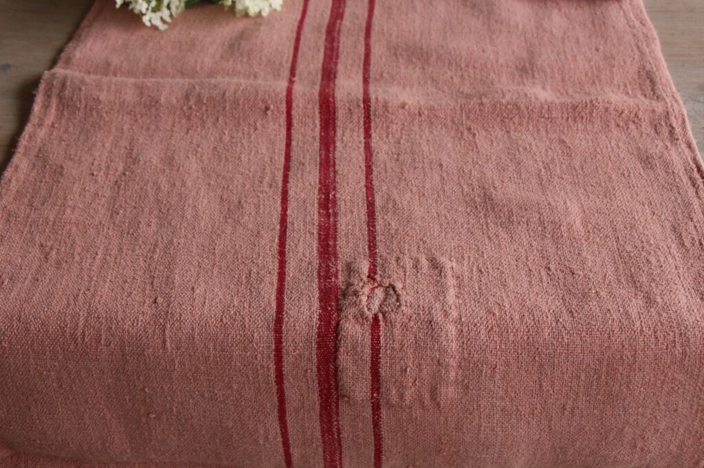 dyed antique linen grain sack, wabi sabi fabric, pillow fabric, durable L 656 - Image 7