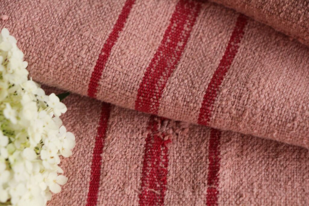 dyed antique linen grain sack, wabi sabi fabric, pillow fabric, durable L 656 - Image 6