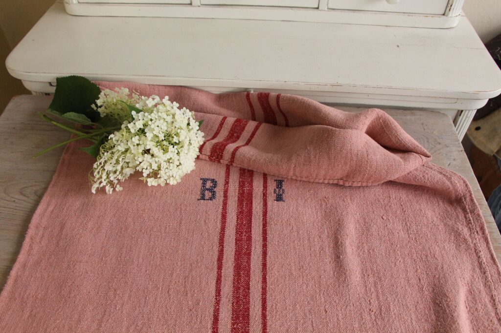 dyed antique linen grain sack, farmhouse fabric, cushion fabric, durable L 659 - Image 3