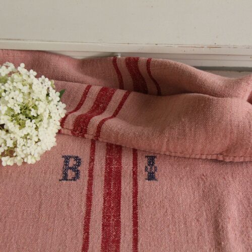 dyed antique linen grain sack, farmhouse fabric, cushion fabric, durable L 659