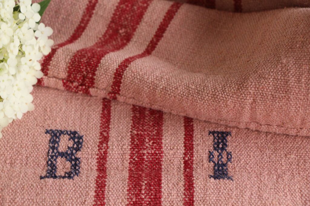 dyed antique linen grain sack, farmhouse fabric, cushion fabric, durable L 659 - Image 8