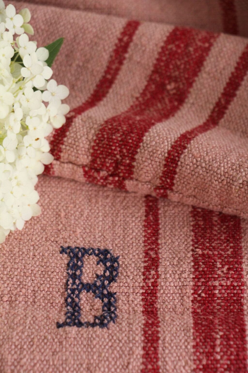 dyed antique linen grain sack, farmhouse fabric, cushion fabric, durable L 659 - Image 6