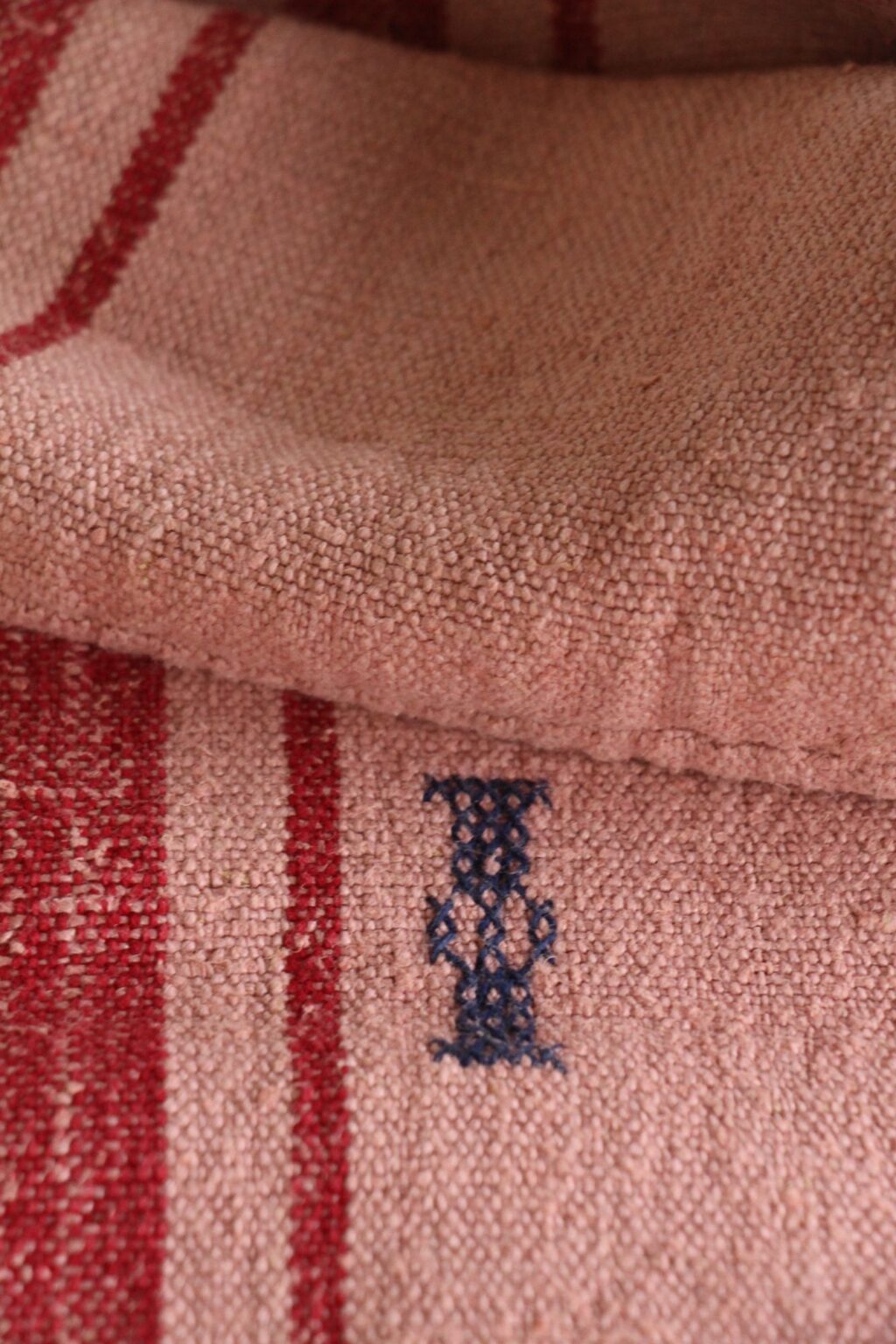 dyed antique linen grain sack, farmhouse fabric, cushion fabric, durable L 659 - Image 7