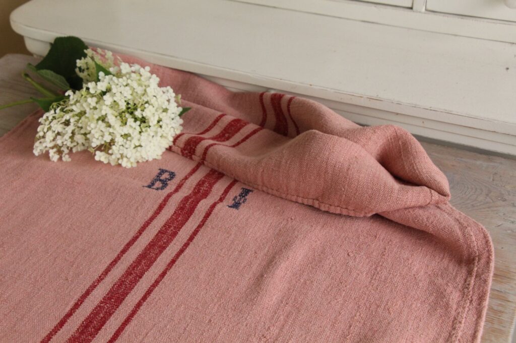 dyed antique linen grain sack, farmhouse fabric, cushion fabric, durable L 659 - Image 5