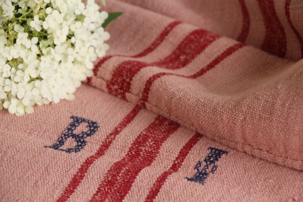dyed antique linen grain sack, farmhouse fabric, cushion fabric, durable L 659 - Image 10