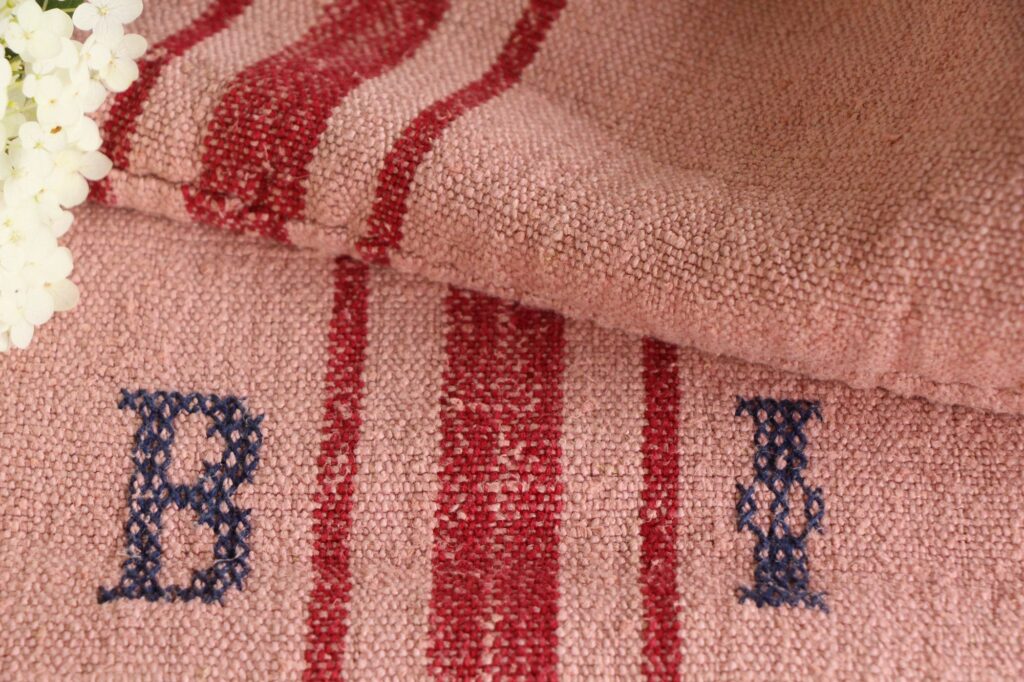 dyed antique linen grain sack, farmhouse fabric, cushion fabric, durable L 659 - Image 9