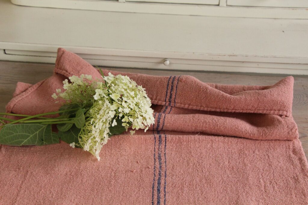 dyed antique linen grain sack, farmhouse fabric, cushion fabric, durable L 658 - Image 4