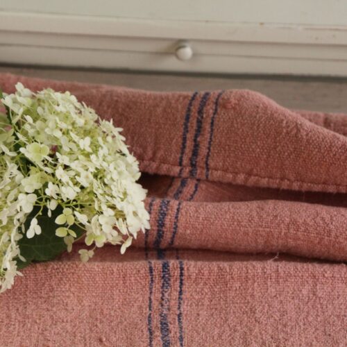 dyed antique linen grain sack, farmhouse fabric, cushion fabric, durable L 658