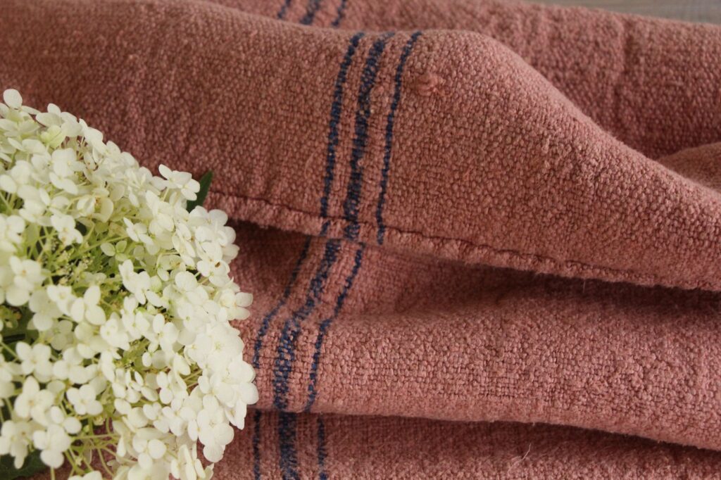 dyed antique linen grain sack, farmhouse fabric, cushion fabric, durable L 658 - Image 9