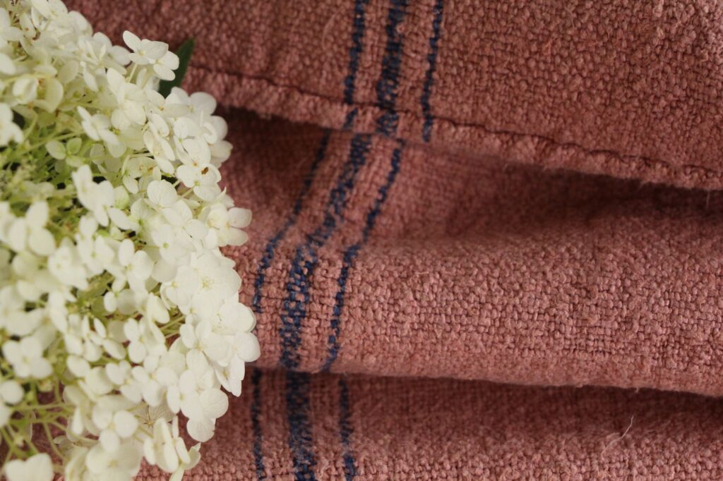 dyed antique linen grain sack, farmhouse fabric, cushion fabric, durable L 658 - Image 8
