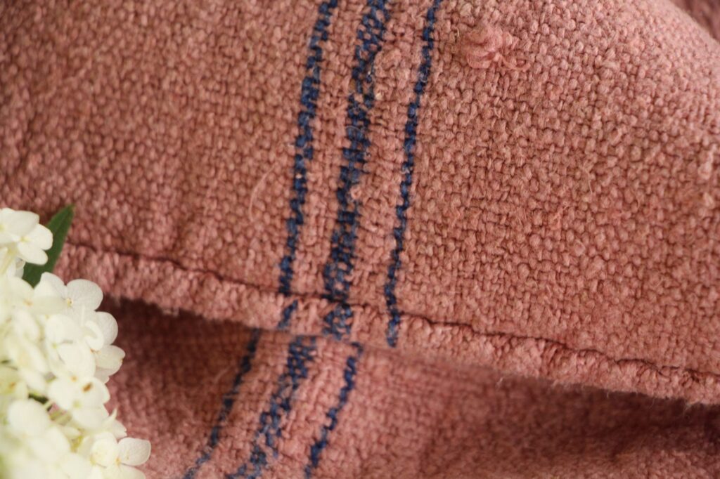 dyed antique linen grain sack, farmhouse fabric, cushion fabric, durable L 658 - Image 7