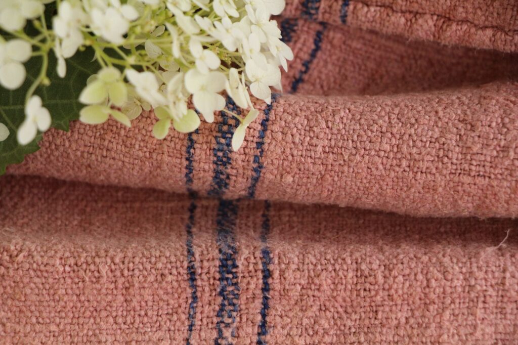 dyed antique linen grain sack, farmhouse fabric, cushion fabric, durable L 658 - Image 6