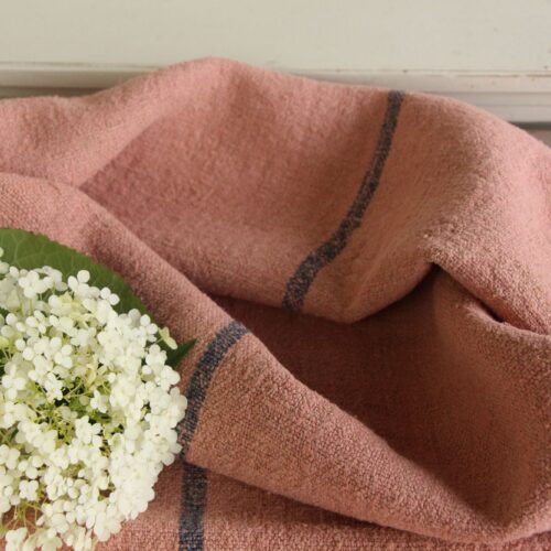 dyed antique linen grain sack, wabi sabi fabric, pillow fabric, durable L 657