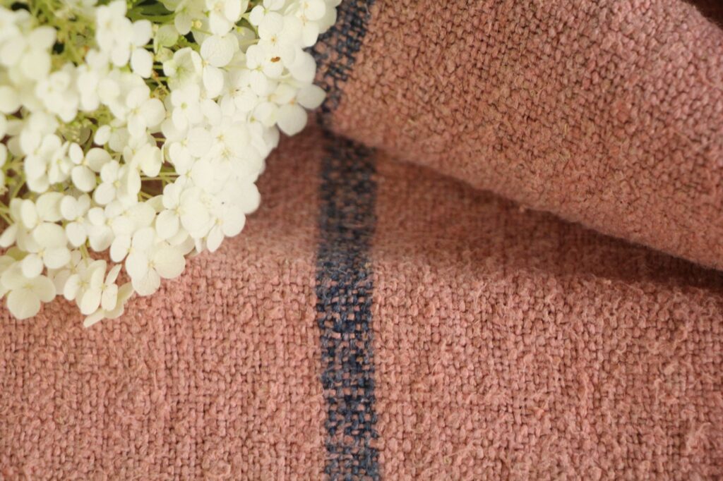 dyed antique linen grain sack, wabi sabi fabric, pillow fabric, durable L 657 - Image 5