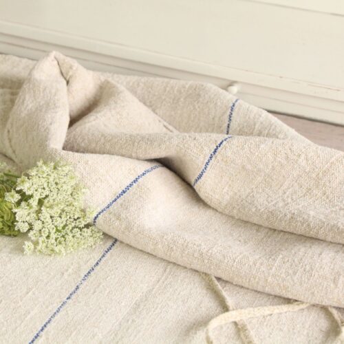 antique linen grainsack, natural fabric, wedding decor, durable, L 695