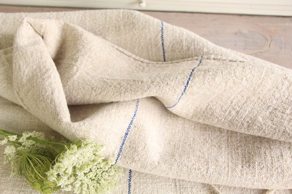 antique linen grainsack, natural fabric, wedding decor, durable, L 695 - Image 5