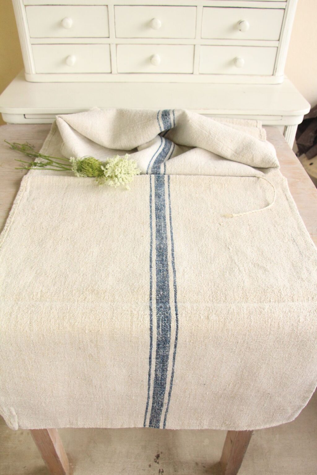 antique linen grainsack, french linen, wedding decor, durable, L 696 - Image 2