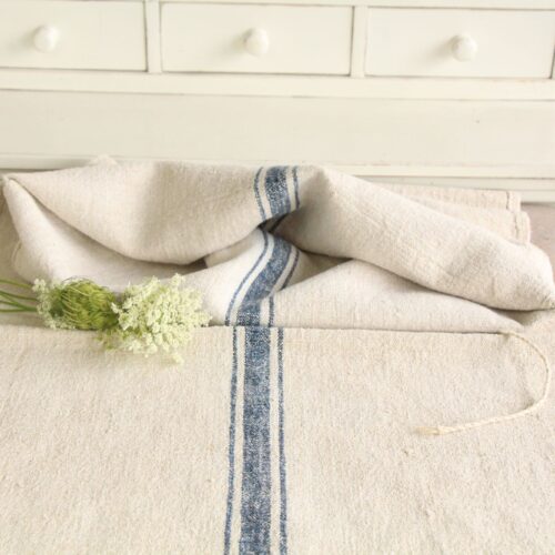 antique linen grainsack, french linen, wedding decor, durable, L 696