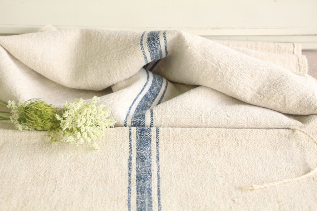 antique linen grainsack, french linen, wedding decor, durable, L 696 - Image 3