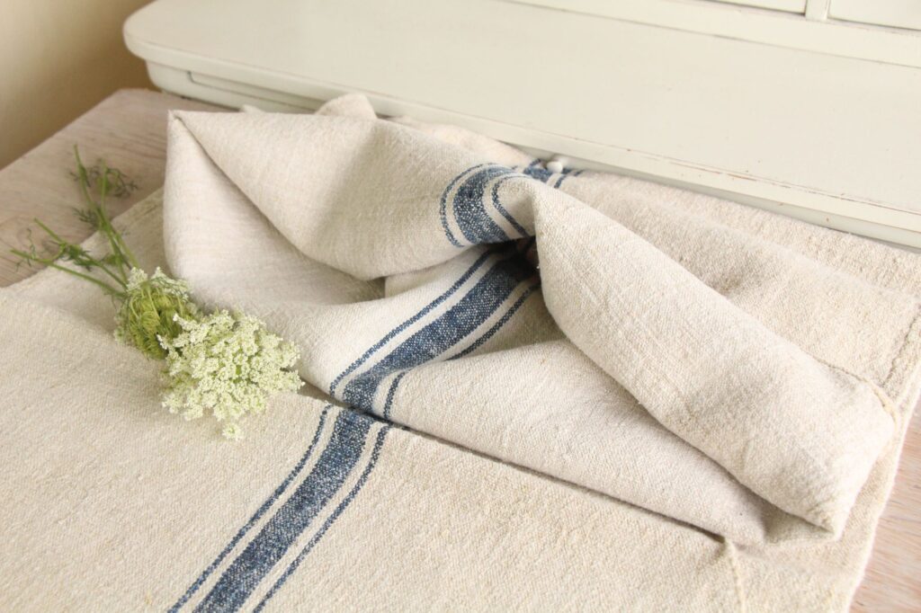 antique linen grainsack, french linen, wedding decor, durable, L 696 - Image 5