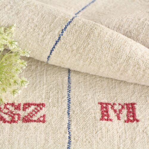 antique linen grainsack, natural fabric, pillow fabric, durable, L 694