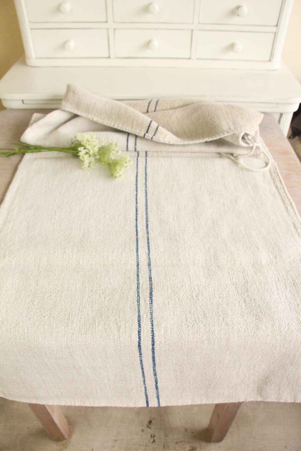 antiker Getreidesack aus Leine, natürlicher Stoff, Farmhousdecor, langlebig, L 693 – Bild 2