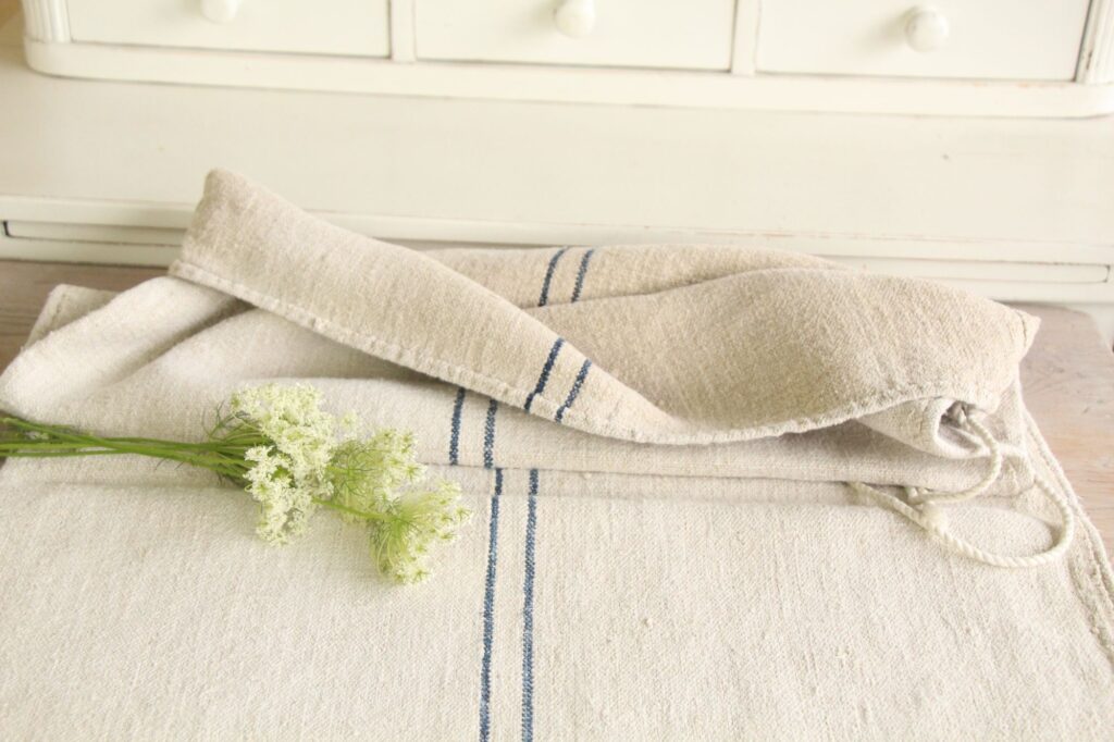 antiker Getreidesack aus Leine, natürlicher Stoff, Farmhousdecor, langlebig, L 693 – Bild 3