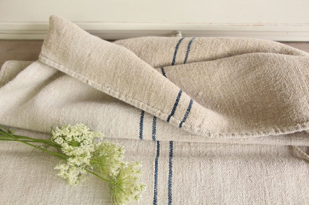 antiker Getreidesack aus Leine, natürlicher Stoff, Farmhousdecor, langlebig, L 693 – Bild 5