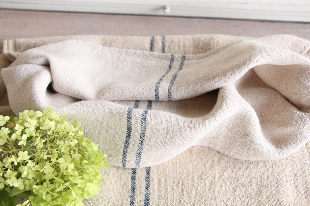 antique linen grainsack, Scandi style, cushion fabric, durable, L 690 - Image 4