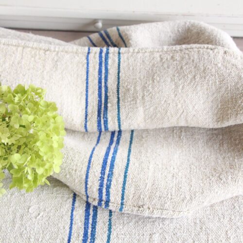 antique linen grainsack, Scandi style, table cloth, durable, L 726