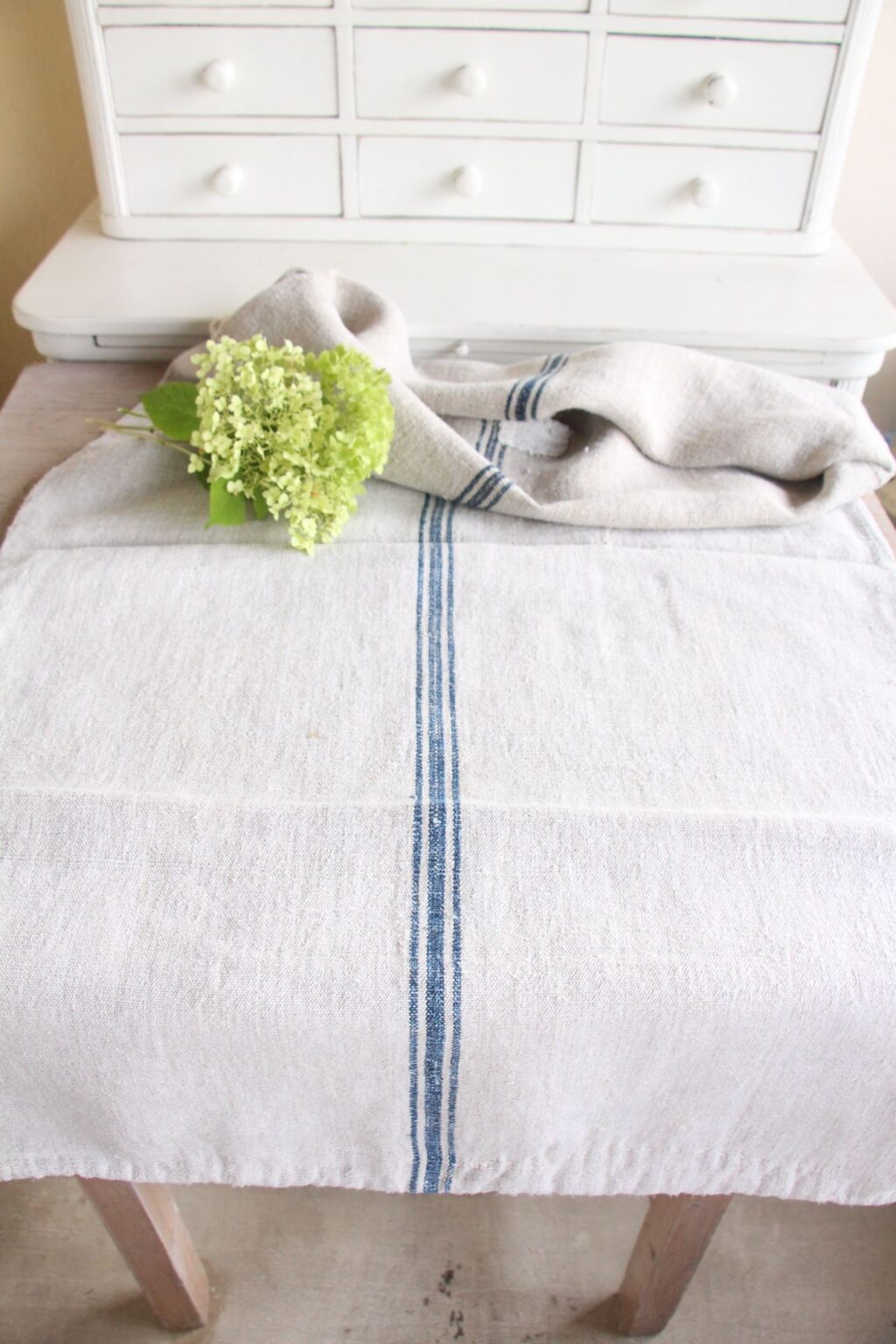 antique linen grainsack, Scandi style, rustic decor, durable, L 725 - Image 2